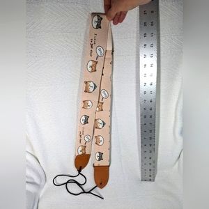 Music First Shiba Inu pattern guitar strap 2" wide cotton